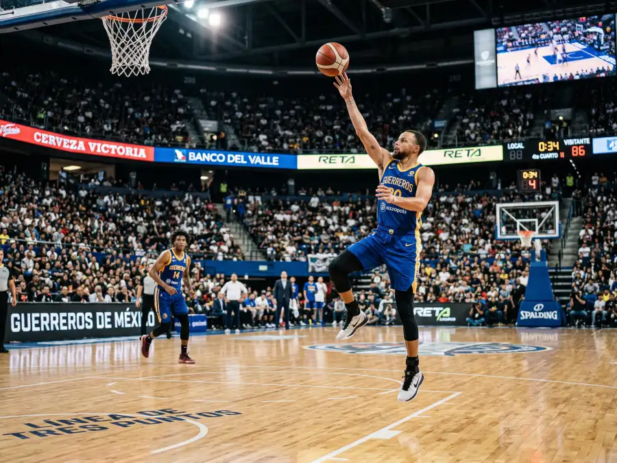 Tirador NBA lanzando un triple desde la línea de tres puntos en un partido